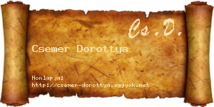 Csemer Dorottya névjegykártya